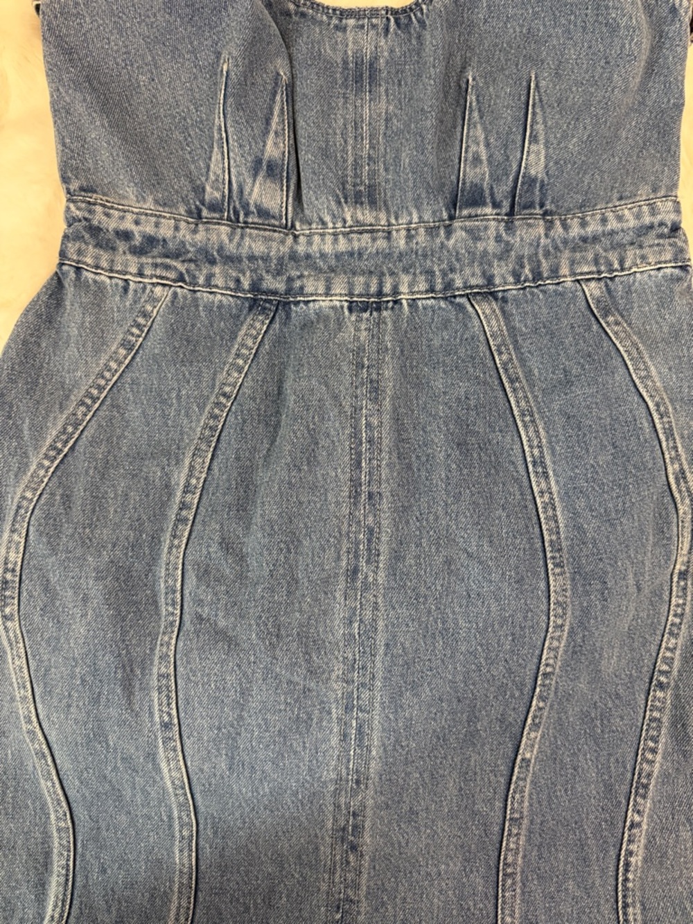 Amanda Uprichard Blue Denim Ombre Midi Dress - Picture 5 of 7